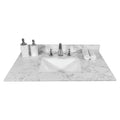 31Inch Bathroom Vanity Top Stone Carrara White Style Tops With Rectangle Undermount Ceramic Sink And Back Splash With 3 Faucet Hole For Bathrom Cabinet Grey Stone
