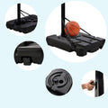 Portable Basketball Hoop Basketball System 6.6 10Ft Height Adjustment For Youth Adults Led Basketball Hoop Lights, Colorful Lights,Waterproof,Super Bright To Play At Night Outdoors,Good Gift For Kids Black Metal