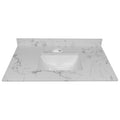 37Inch Bathroom Vanity Top Stone Carrara White Style Tops With Rectangle Undermount Ceramic Sink And Single Faucet Hole Colorful Stone