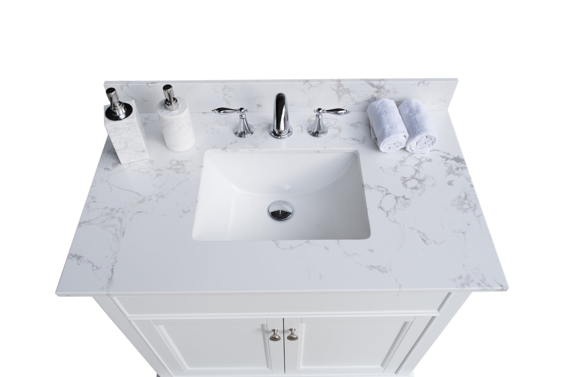37Inch Bathroom Vanity Top Stone Carrara White Style Tops With Rectangle Undermount Ceramic Sink And Single Faucet Hole Colorful Stone