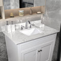 31Inch Bathroom Vanity Top Stone Carrara White Style Tops With Rectangle Undermount Ceramic Sink And Back Splash With 3 Faucet Hole For Bathrom Cabinet Grey Stone