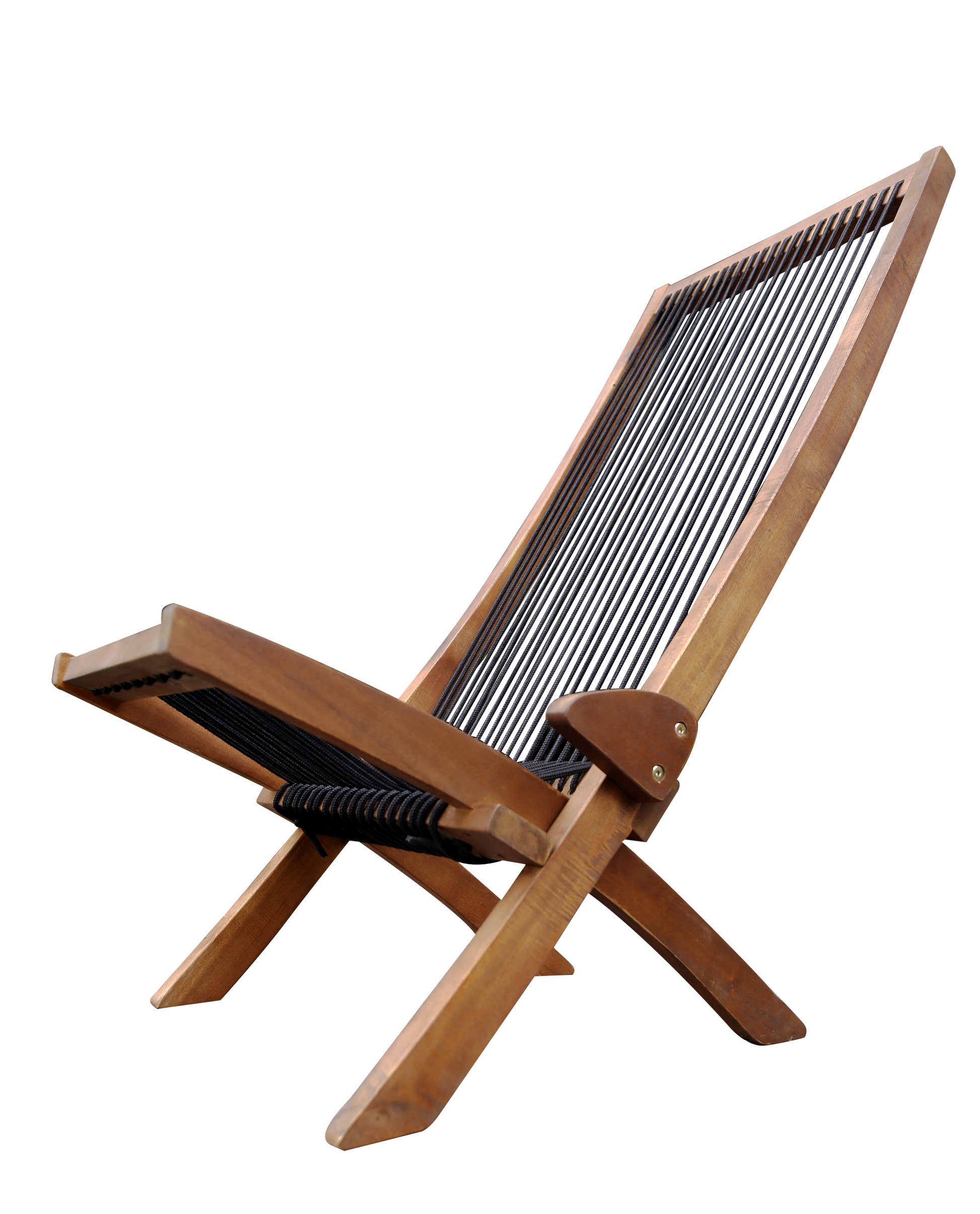 Folding Roping Wood Chair Natural Solid Wood