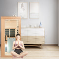 One Person Far Infrared Hemlock Standard Indoor Sauna Room Natural Solid Wood