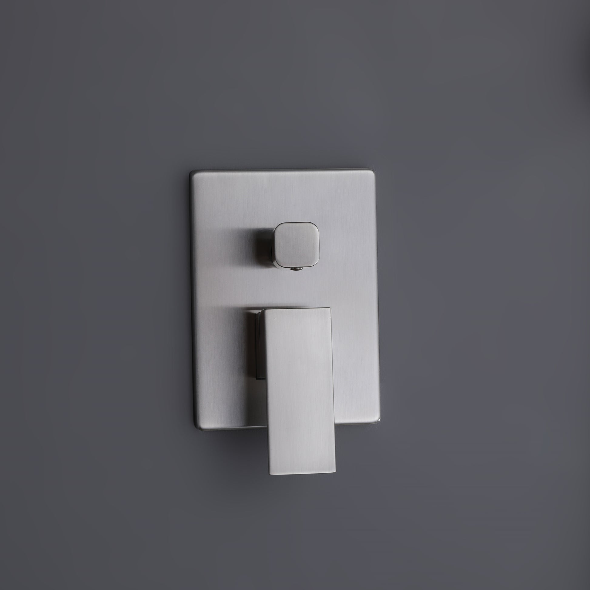Trustmade Wall Mounted Square Rainfall Pressure Balanced Complteted Shower System With Rough In Valve, 10 Inches Matte Black 2W02 Cement Grey Stainless Steel
