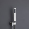 Trustmade Wall Mounted Square Rainfall Pressure Balanced Complteted Shower System With Rough In Valve, 10 Inches Matte Black 2W02 Cement Grey Stainless Steel