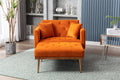 Coolmore Fashionable And Classic Style Chaise Lounge Chair Accent Chair For Living Room, Bedroom Orange Orange Foam Velvet