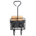 Folding Wagon Garden Shopping Beach Cart Black Black Steel