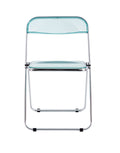 Light Blue Clear Transparent Folding Chair Chair Pc Plastic Living Room Seat Zdy Qianlan 4 Light Blue Steel