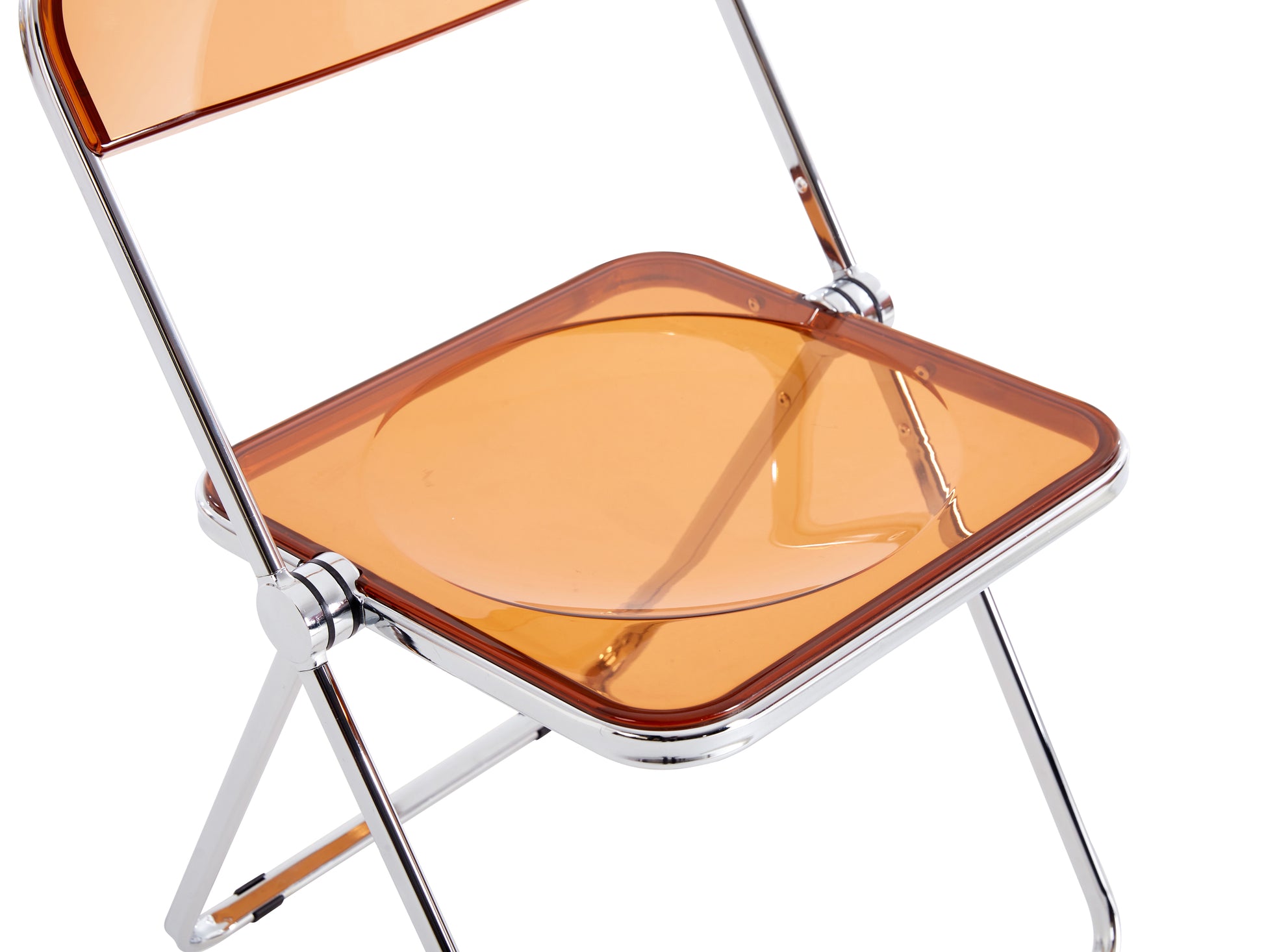 Yellow Clear Transparent Folding Chair Chair Pc Plastic Living Room Seat Yellow Steel