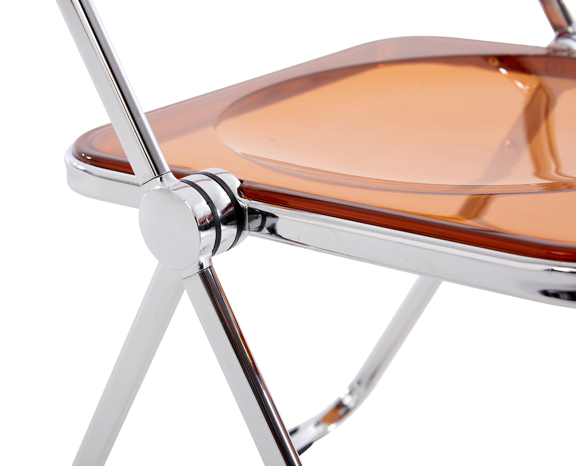 Yellow Clear Transparent Folding Chair Chair Pc Plastic Living Room Seat Yellow Steel