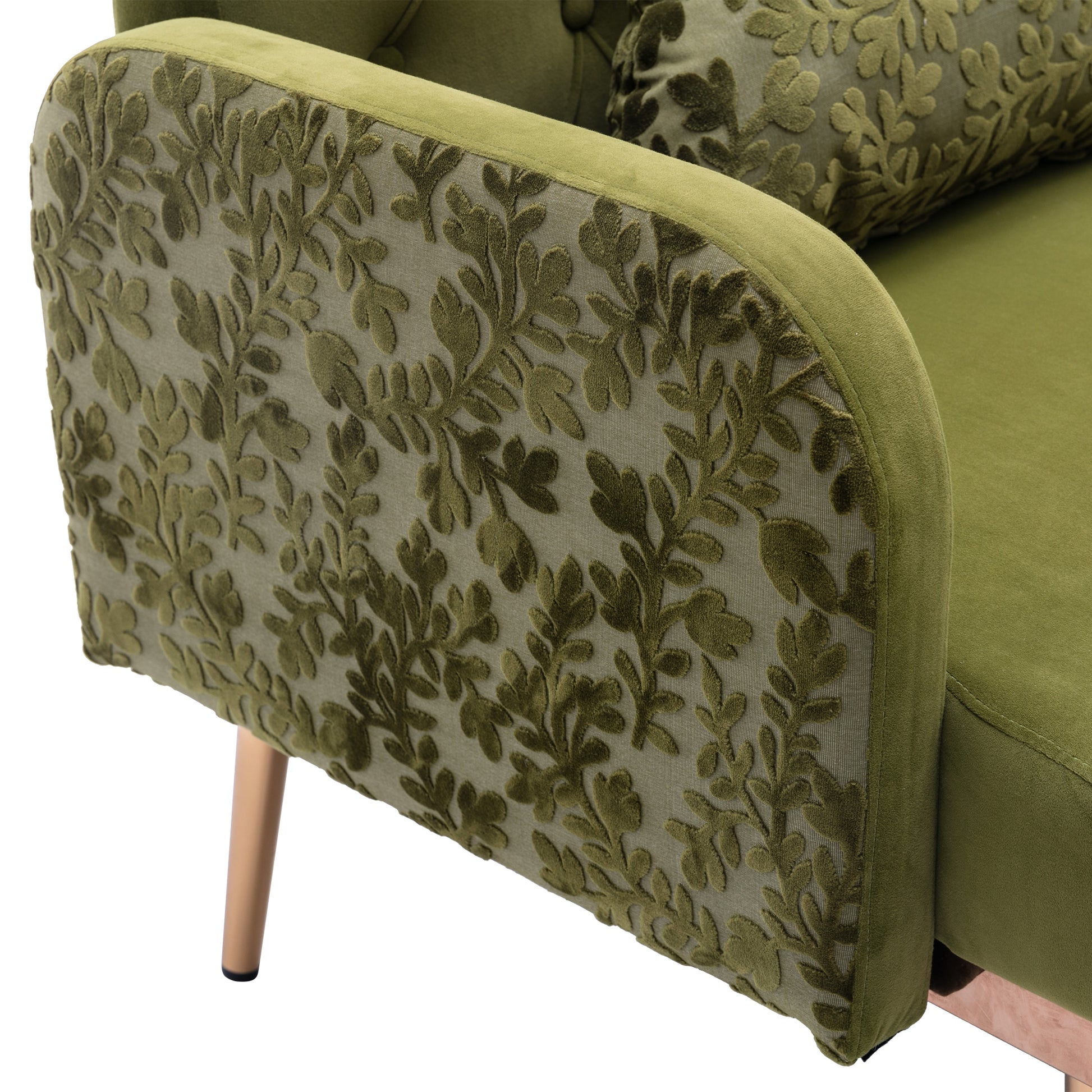 Coolmore Modern Velvet Loveseat Sofacomfy Upholstered 2 Seater Sofa With Gold Metal Legs, Small Loveseat Accent Couch For Living Bedroom Leisure Areas Green Velvet Green Foam Velvet 2 Seat