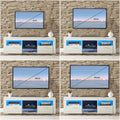 White Morden Tv Stand With Led Lights,High Glossy Front Tv Cabinet,Can Be Assembled In Lounge Room, Living Room Or Bedroom,Color:White White Primary Living Space 50 59 Inches 50 59 Inches Classic 60 Inches Foam Particle Board