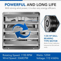 20 Inch Shutter Exhaust Fan Aluminum, High Speed 1190 Rpm, 3368 Cfm Silver Aluminium