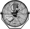 Simple Deluxe 20 Inch High Velocity 3 Speed, Black Wall Mount Fan, 2 Pack Black Metal