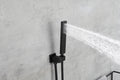 Shower System,Waterfall Rainfall Shower Head With Handheld, Shower Faucet Set For Bathroom Wall Mounted Matte Black Brass