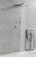Shower System,Waterfall Rainfall Shower Head With Handheld, Shower Faucet Set For Bathroom Wall Mounted Brushed Nickel Brass