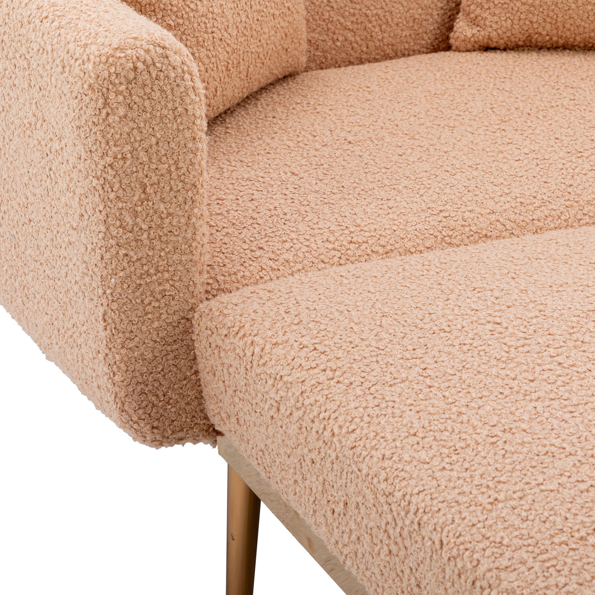Coolmore Fashionable And Classic Style Chaise Lounge Chair Accent Chair For Living Room, Bedroom Camel Teddy Camel Teddy Foam Teddy