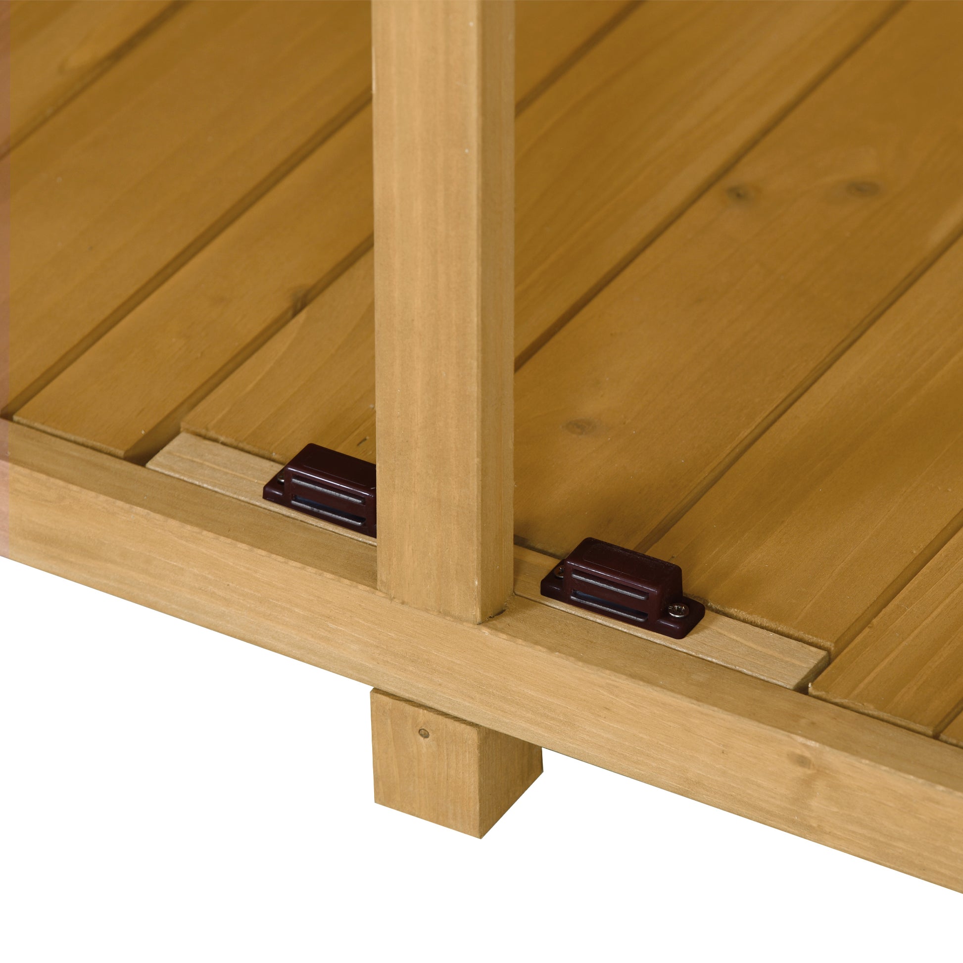 Outdoor 5.3Ft Hx4.6Ft L Wood Storage Shed Tool Organizer,Garden Shed, Storage Cabinet With Waterproof Asphalt Roof, Double Lockable Doors, 3 Tier Shelves For Backyard, Natural Natural Water Resistant Frame Garden & Outdoor Casual Wood Solid Wood