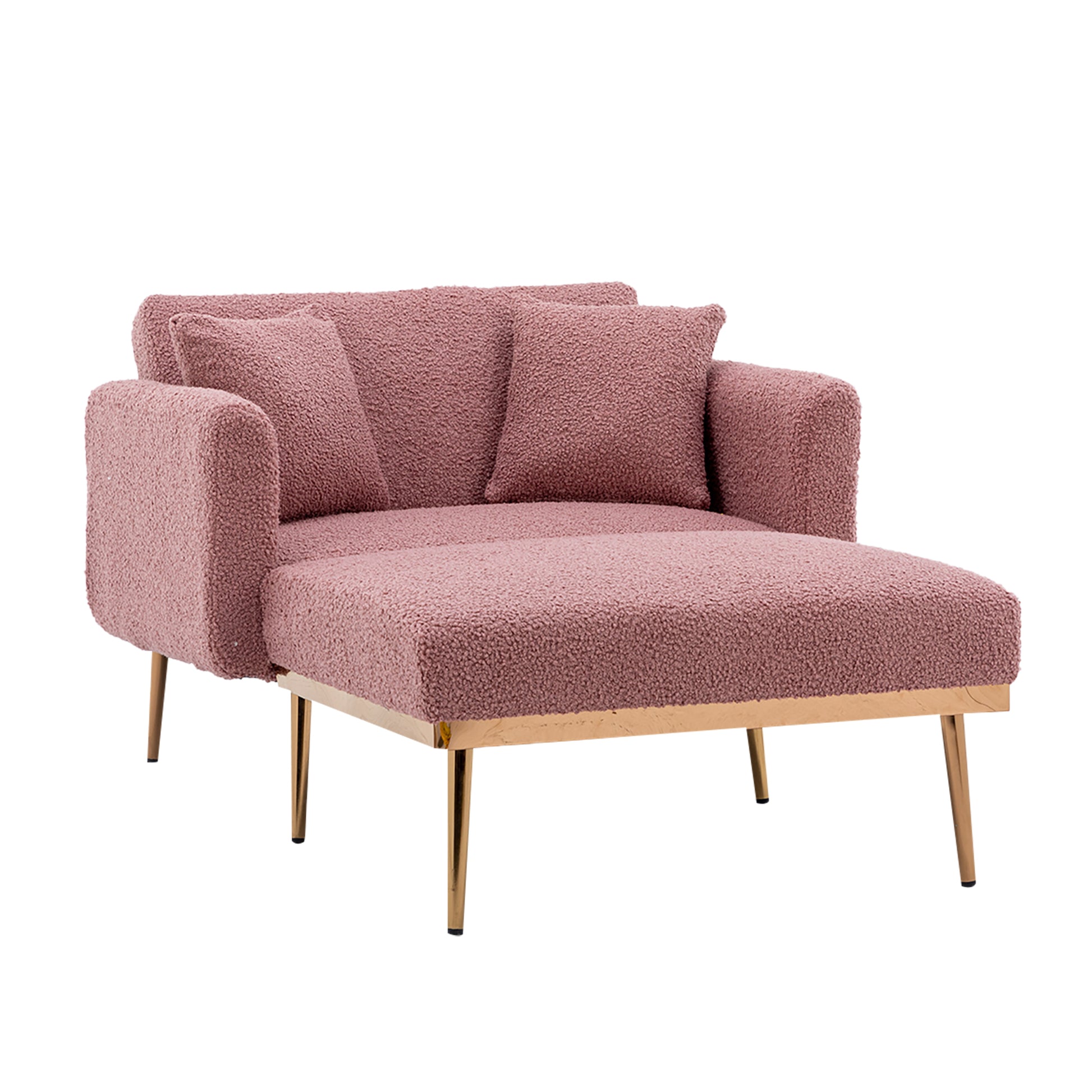 Coolmore Fashionable And Classic Style Chaise Lounge Chair Accent Chair For Living Room, Bedroom Brush Pink Teddy Brush Pink Teddy Foam Teddy