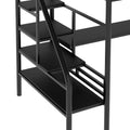 Metal Loft Bed Frame With Desk, No Box Spring Needed,Twin ,Black Twin Black Metal