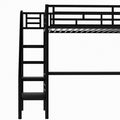 Metal Loft Bed Frame With Desk, No Box Spring Needed,Twin ,Black Twin Black Metal