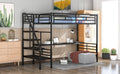 Metal Loft Bed Frame With Desk, No Box Spring Needed,Twin ,Black Twin Black Metal