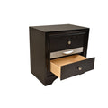 Matrix Traditional Style King 4 Pc Storage Bedroom Set Made With Wood In Black Box Spring Not Required King Black Wood 4 Piece Set Bedroom Bed Included,Dresser Included,Mirror Included,Nightstand Included Traditional Solid Wood Mdf Tufted Wood