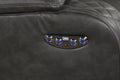 Benz Led & Power Recliner 3 Pc Made With Faux Leather In Gray Grey Faux Leather Metal Primary Living Space Medium Soft Cushion Back Contemporary,Modern Solid Wood Mdf Faux Leather 6 Seat