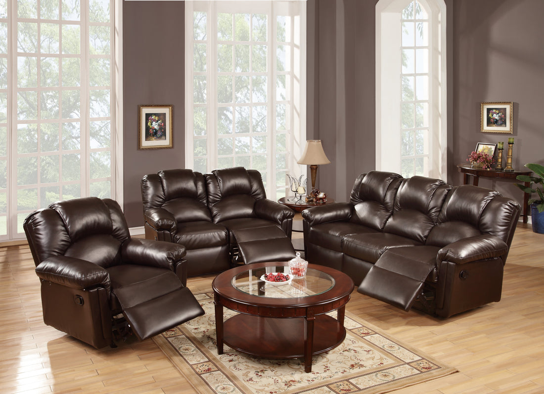 Motion Loveseat 1Pc Couch Living Room Furniture Brown Bonded Leather Brown Faux Leather Metal Primary Living Space Contemporary Pillow Top Arms Bonded Leather