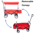Garden Shopping Beach Cart Folding Wagon Red Red Metal