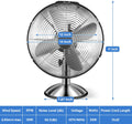 Simple Deluxe 12 Inch Stand Fan, Horizontal Ocillation 75 , 3 Settings Speeds, Low Noise, Quality Made Durable Fan, High Velocity, Heavy Duty Metal For Industrial, Commercial, Residential, Silver
