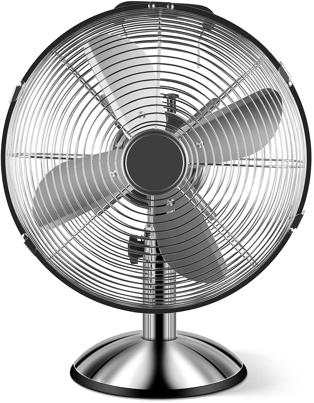 Simple Deluxe 12 Inch Stand Fan, Horizontal Ocillation 75 , 3 Settings Speeds, Low Noise, Quality Made Durable Fan, High Velocity, Heavy Duty Metal For Industrial, Commercial, Residential, Silver
