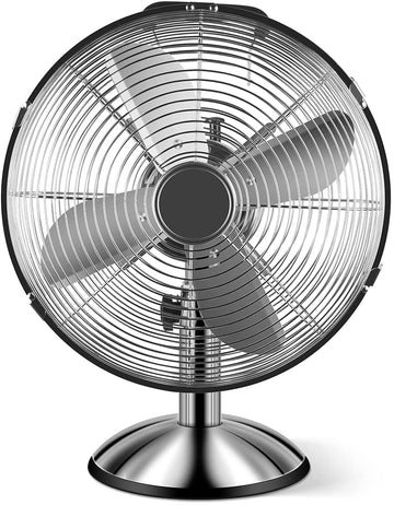 Simple Deluxe 12 Inch Stand Fan, Horizontal Ocillation 75 , 3 Settings Speeds, Low Noise, Quality Made Durable Fan, High Velocity, Heavy Duty Metal For Industrial, Commercial, Residential, Silver