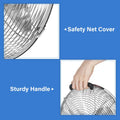 Simple Deluxe 12 Inch Stand Fan, Horizontal Ocillation 75 , 3 Settings Speeds, Low Noise, Quality Made Durable Fan, High Velocity, Heavy Duty Metal For Industrial, Commercial, Residential, Silver