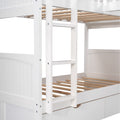 Twin Size Bunk Bed With A Loft Bed Attached, With Two Drawers,White White Pine