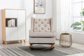 Coolmore Living Room Comfortable Rocking Chair Accent Chair Beige Polyester