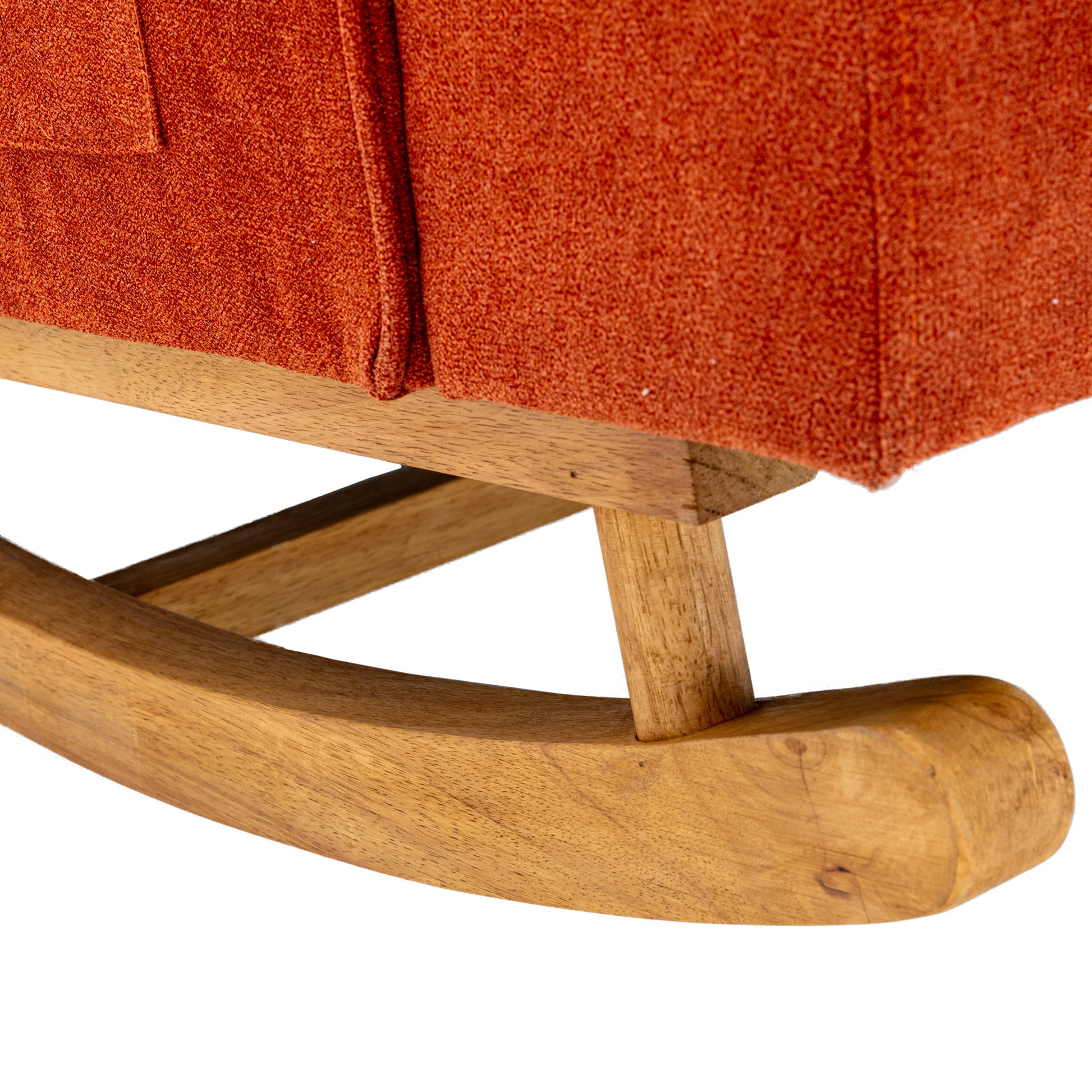 Coolmore Living Room Comfortable Rocking Chair Accent Chair Orange Polyester