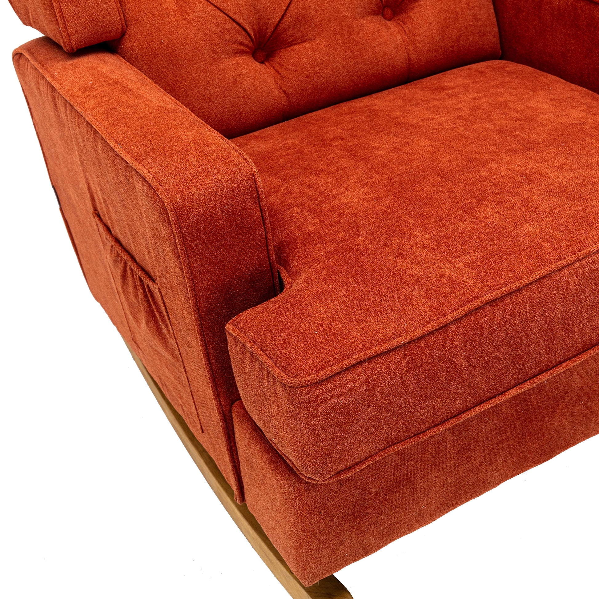 Coolmore Living Room Comfortable Rocking Chair Accent Chair Orange Polyester