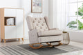 Coolmore Living Room Comfortable Rocking Chair Accent Chair Beige Polyester