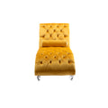 Coomoreleisure Concubine Sofa With Acrylic Feet Mustard Velvet