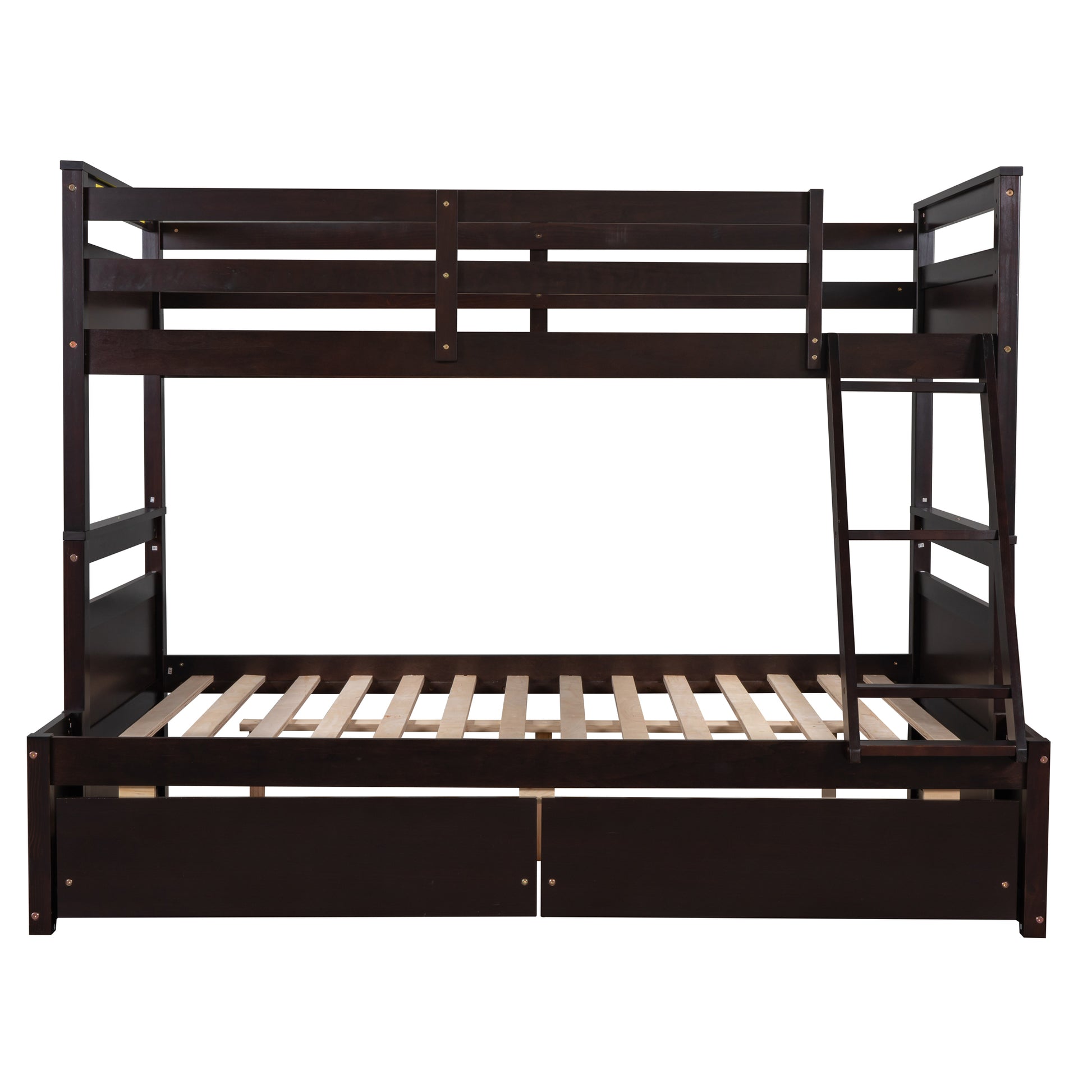 Twin Over Full Bunk Bed With Storage Espresso Old Sku :Lp000022Aap Twin Espresso Solid Wood