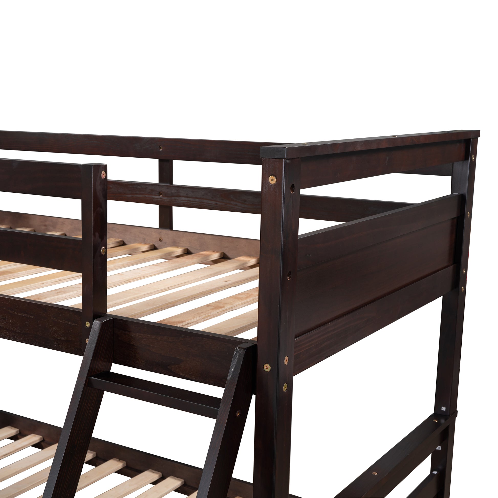Twin Over Full Bunk Bed With Storage Espresso Old Sku :Lp000022Aap Twin Espresso Solid Wood