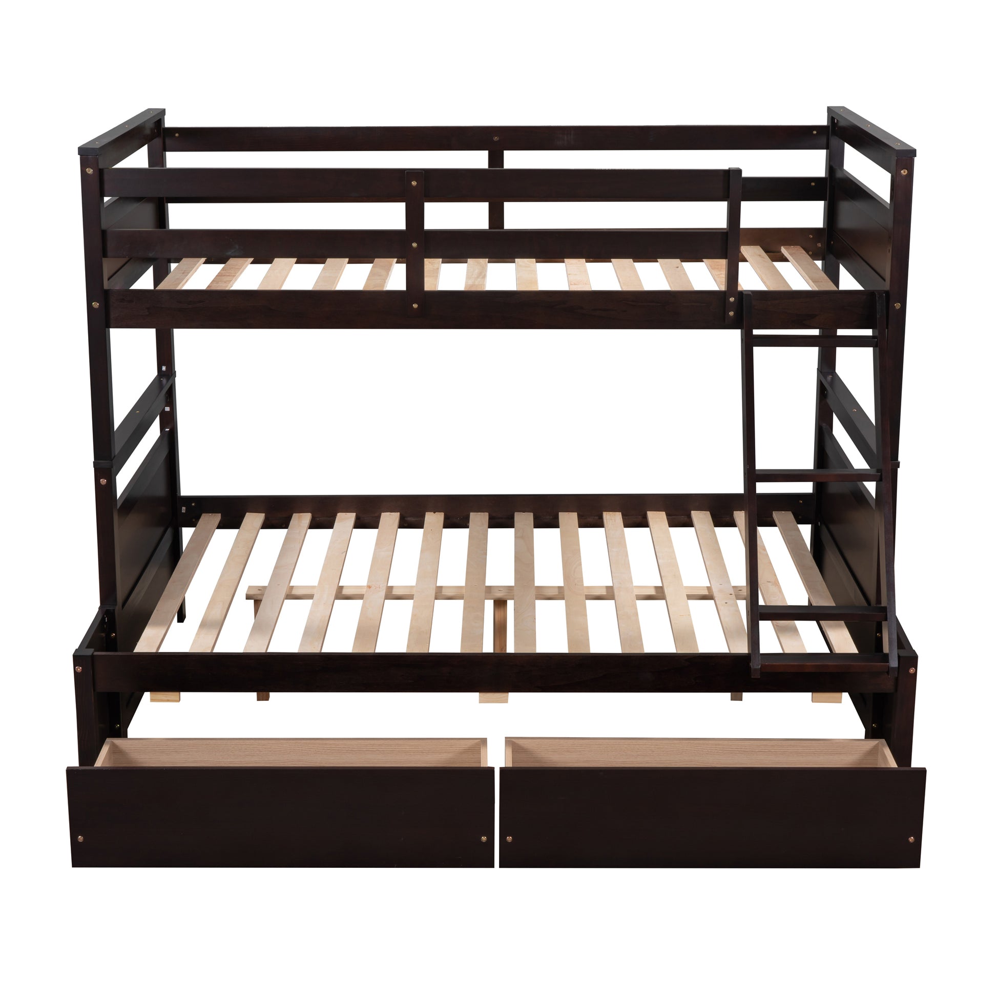 Twin Over Full Bunk Bed With Storage Espresso Old Sku :Lp000022Aap Twin Espresso Solid Wood
