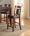 Modern Contemporary 5Pc Counter Height Dining Set Cherry Brown Finish Unique Eyelet Back 4X Chairs Brown Wood Dining Room Rubberwood Square Dining Table With Chair Wood Wood Brown Seats 4 42 Inches Contemporary,Modern 4 Leg Rubber Wood