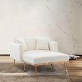 Coolmore Fashionable And Classic Style Chaise Lounge Chair Accent Chair For Living Room, Bedroom Teddy White White Teddy Foam Teddy