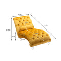 Coomoreleisure Concubine Sofa With Acrylic Feet Mustard Velvet