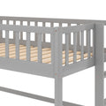 Twin Size Low Loft Bed With Ladder And Slide, Gray Old Sku:Wf196418Aae Gray Pine