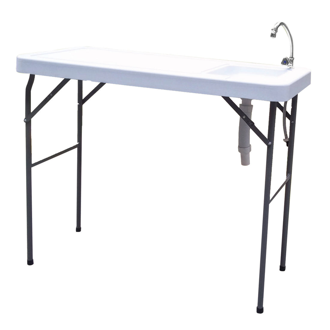Outdoor Fish And Game Cutting Cleaning Table W Sink And Faucet Off White Hdpe