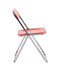 Red Ruby Clear Transparent Folding Chair Chair Pc Plastic Living Room Seat Zdy Hong 4 Red Steel