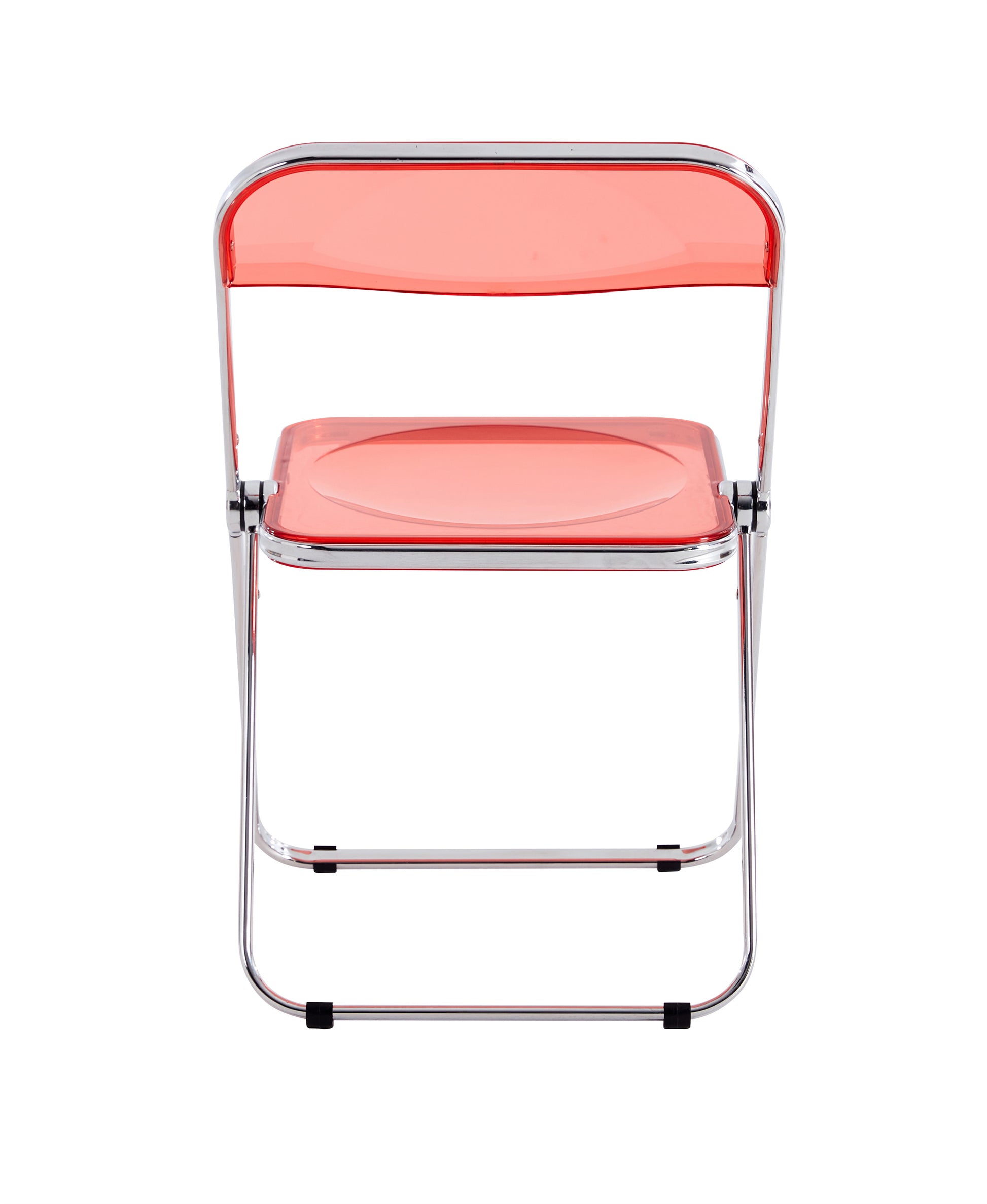 Red Ruby Clear Transparent Folding Chair Chair Pc Plastic Living Room Seat Zdy Hong 4 Red Steel